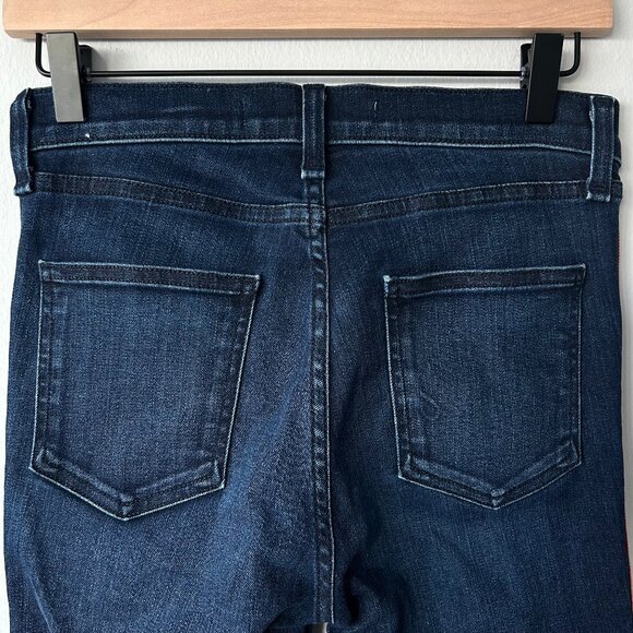 Veronica Beard Carolyn 10” Baby Boot Jeans Midinight w/ Fray Navy Red Size 26 - Picture 5 of 10